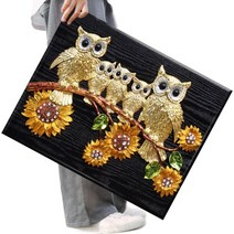 FASEN 보석 십자수 캔버스형 DIY 세트 40 cm X 50 cm, FSE56.부엉이 일가05