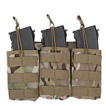 허리색 1000D 나일론 싱글 더블 트리플 매거진 파우치 전술 M4 밀리터리 Molle Paintball Airsoft, triple multicam