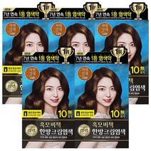 리엔 흑모비책 염색크림 염색약 120g, 자연갈색, 5개