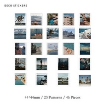 빈티지 가죽 다이어리 Journamm 미니 박스 스티커 DIY 스크랩북 장식 저널링 콜라주 사진 앨범 씰링 문구류 46 개박스 다꾸, S