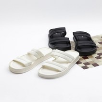 코지 여자 마시멜로 두줄 스트랩 데일리 4cm 슬리퍼