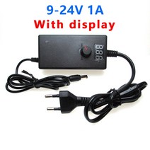 AC DC 3V 5V 9V 12 V 24V 가변 스위칭 전원 공급 장치 어댑터 1A 2A, CHINA, Only Power Adapter, 9V-24V 1A Display + US Plug