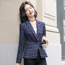 정장 코트 여 캐주얼 숏 체크 정장 슬림 추동 프로슈트 nvxizhuang