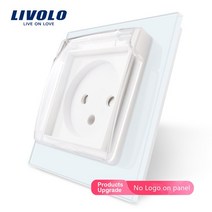 Livolo 이스라엘 전원 소켓 프랑스 전원 소켓 크리스탈 유리 패널 16A 플러그 방수 커버 포함 로고 없, 02 Israel Socket White