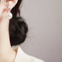 MOOLDN 실버925 투웨이 15MM 왕 진주 귀걸이 이어링 혼주 한복 웨딩 돌잔치