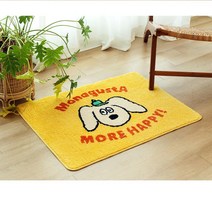빅사이즈 강아지 캐릭터러그 옐로우 사각발매트 겨울