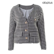 에이비플러스 ab.plus 브이넥 하운드투스 숏 자켓 (LSW3MJ48A)