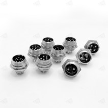 너트형 원형 멀티 콘택트 소형 항공잭 에어 플러그 케이블 연결 컨넥터 콘넥타 써귤러 써큘러 16mm 3핀, 10핀