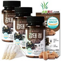 HACCP 식약처 인증 제주산 감태 추출물 플로로탄닌 후코이단 알긴산 칼륨 요오드 만니톨 감태정 (600mg x 90정) + 슈퍼푸드.com 연자육 티백, 3세트, [(600mg x 90정) + 1g]