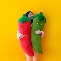 코튼푸드 홍고추&풋고추 바디필로우 (2종택 1), 2. 풋고추 바디필로우