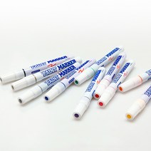 다목적 페인트 마카 얇은 보드 디자인 마크펜 낱개 11색 마카펜 흰색 마커 색깔 펜 데코 문화 칼라 컬러 팬 산업용 공업용 일러스트 애니메이션 윈도우 페인팅 인테리어, 흑색 (503121)