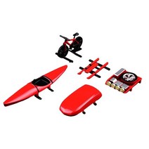 호비카약 패들 보드 요트 피싱 보트 교체용 부품 모델 자동차 키트 수하물 랙 루프 박스 타이어 카약 1/64 RC 자동차용 DIY 변형 차량 액세서리 5 개, [02] 빨간, 02 빨간