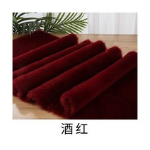 모조 토끼 여우 모피 원단 비스트웨어 모피 인형 배경 원단 수제 DIY 의류 카펫 플러시, 45x45cm, 와인 레드