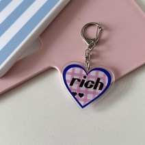 걸스코코 아크릴하트키링 키치 하트 에어팟키링 열쇠고리 버즈 키링 가방고리 우정템, 블루리치