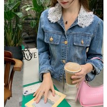 드레스허그 레이스 카라 데님 자켓