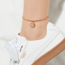 써지컬스틸 여성 튼튼체인 스마일발찌 2컬러