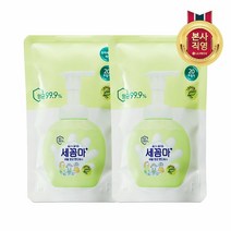 LG생활건강 온더바디 세꼼마 버블 항균 핸드워시 200ml 그린허브(리필) x 2개