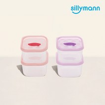 [실리만] 실리콘 이유식 보관용기(사각)180ml WSB257, 선택완료, 투명보라