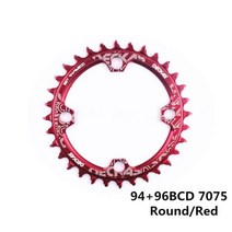 DECKAS-94 + 96 BCD 자전거 체인 휠 32T 34T 36T 38T MTB 체인링 마운틴 크라운 라운드 타원형 M4000 M4050 GX NX X1 크랭크, Eagle Tooth red_36T