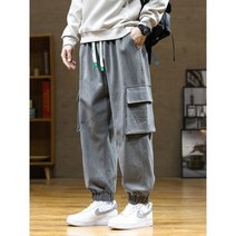 남성용 멀티 포켓 카고 팬츠 힙합 스트리트웨어