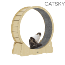 CATSKY 캣휠 고양이 무소음 캣워크 원목 캣타워 캣폴 선반 켓타워 소형 호텔 쳇바퀴 미니, A타입 : L사이즈