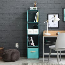 리빙나이스 이지심플 공간박스 선반 4단, 브라운