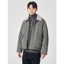 8SECONDS 에잇세컨즈 퍼 칼라 퀼팅 숏 패딩 그레이