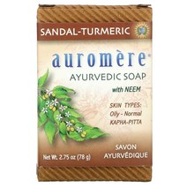 Auromere 님 함유 아유르베다 비누 샌달-강황 78g(2.75oz) 5팩