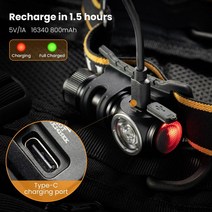 Sofirn-HS10 USB C 충전식 미니 16340 헤드램프 1100lm LH351D 90CRI 각도 손전등 TIR 광학 자석 테일 2 그, 02 4000K_01 without battery