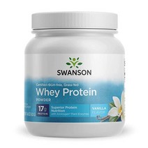 Swanson Grass Fed 콜드 프레스 인증 rBGH 프리 호르몬 바닐라 유청 단백질 파우더 아미노산 효소 스포츠 영양 근육 운동 지원 420g(14 5온스) 미국직송