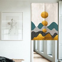 일본 문 커튼 파티션 커튼 풍경 그림 노렌 부엌 방 장식 커튼 출입구 걸이식 반 커튼, [01] W65xH90cm, 04 D door curtain(Only)