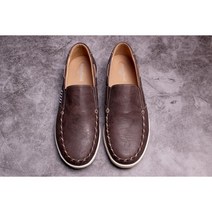 레트로무드 남성 세련된 스티치장식 로퍼 브라운 RM-1001