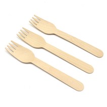 CFC 일회용 나무포크 100개입 14cm 16cm, 나무포크16cm