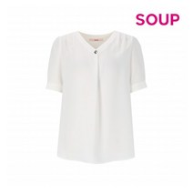 [SOUP] [숲]브이넥 반팔 셔링 블라우스(OY5SSQ8)