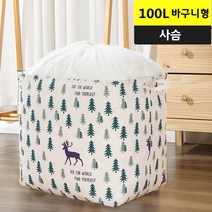 룰루홈 패브릭 수납바구니 와이어 바스켓 옷 이불 장난감 정리함, 사슴 100L