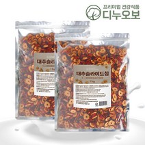 대추슬라이스 칩 건조 말린 대추채 영양간식 1kg, 2팩(2kg)