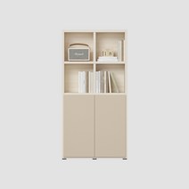 한샘 샘 책장 4단 80cm 수납형 시공(컬러 택1), 라이트메이플_책장/그레이_도어 (C)