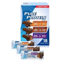 Pure Protein Bar Chocolate Variety 미국 퓨어 프로틴 단백질 바 초코 피넛 버터 디럭스 츄잉 초코칩 3종 50g 18개, 900g, 한세트