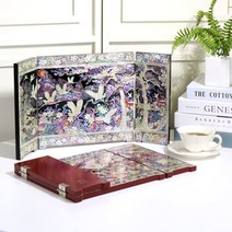 [박씨상방] 명품 나전칠기 장식용 십장생 3폭 자개병풍 특대(장, 단품