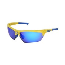 MCR 안전 DM1328B Dominator DM3 안경 블루 다이아몬드 미러 및 투명 프레임 포함, Blue Diamond Mirror Lens/Yello, Duramass Coated Lens