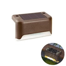 스마트 태양 갑판 조명 야외 단계 방수 난간 계단 울타리 정원 오 통로, 02 warm-brown shell_03 8pcs, 03 8pcs