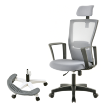 라온체어 리더200 학생 공부용 발받침 컴퓨터 책상 의자, 리더200_고급형_블랙바디_그레이+발받침