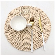볏짚받침대 라탄 볏짚 받침 40cm 밀짚 받침대 접시 감성 캠핑 냄비 테이블 매트 왕골, 대형원형 40cm
