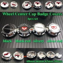 크롬 4개 VOSSEN 로고 휠 하이 캡 림 센터 EMBLEEM 커버 모든 50MM 65MM 66MM 68MM, black 66high cap