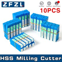 트리머 비트 세트 10pcs HSS 2 2.5 3 3.5 4 4.5 5 5.5 6mm 밀링 커터 234 플루트 고속 스틸 엔드밀 CNC 도구, [06] 4mm, [01] 10PCS 2F