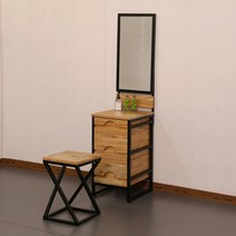 라레스 D507 참죽 원목 철제 3단350 서랍장, 블랙