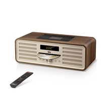 브리츠 BZ-TX1000 레트로 올인원 시계 알람 CD FM라디오 블루투스 오디오 시스템, 1