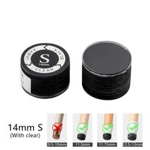 일본 오리지널 수입 KAMUI 큐 팁 당구 풀 큐 KAMUI 팁 14mm SS/S/M/H 스누커 팁 브라운 11mm M/MH 당구 액세서리, S-14mm-Clear1