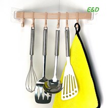 에브리데이 주방 접착식 조리도구 걸이 무타공 행거, 다용도행거 6구 화이트