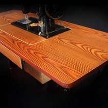 수아네 재봉틀책상 공방 옛날 판다리 가정용 접이식 확장테이블, 갈색반투명탁상(수면 캐비닛 포함)+선물 가방